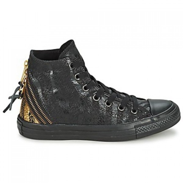 Converse Chuck Taylor Anim Tri Zip Black Gold Women's Shoes