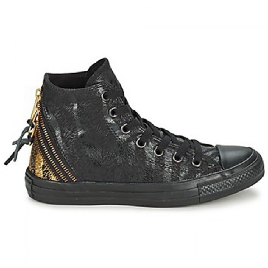 Converse Chuck Taylor Anim Tri Zip Black Gold Women's Shoes - M00000483