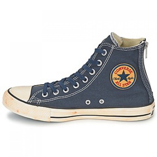 Converse Chuck Taylor Ctas Vintage Washed Back Zip Twill Marine Women's Shoes