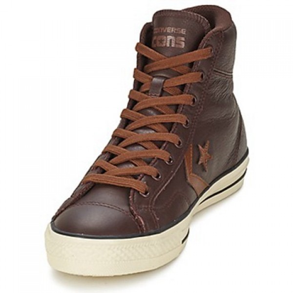 Converse Star Player Tonal Lea Hi Brown Men's Shoes