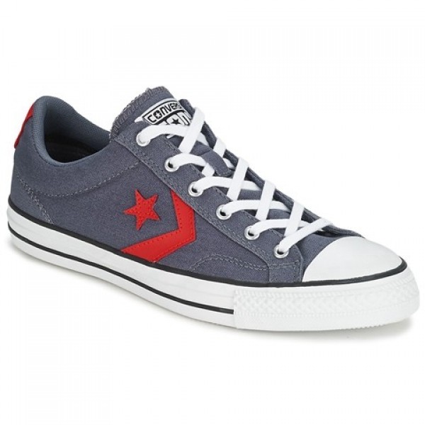 Converse Star Player Ox Grey Red Women's Shoes