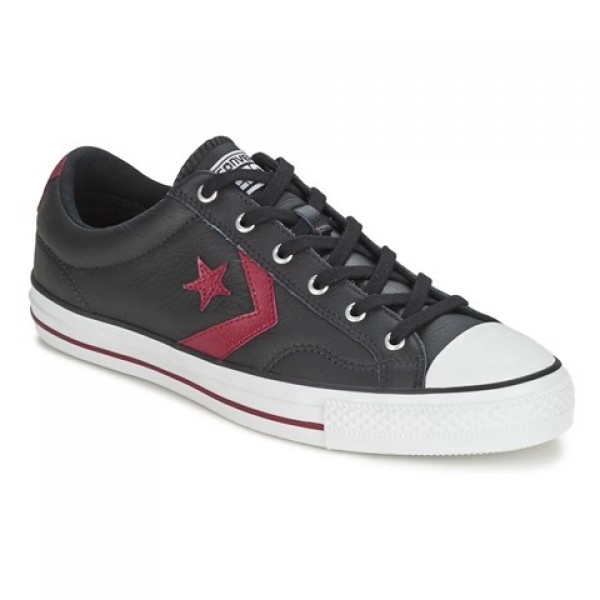 Converse Star Player Leather Ox Black Bordeaux Women's Shoes