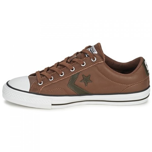 Converse Star Player Leather Ox Chocolate Kaki Women's Shoes