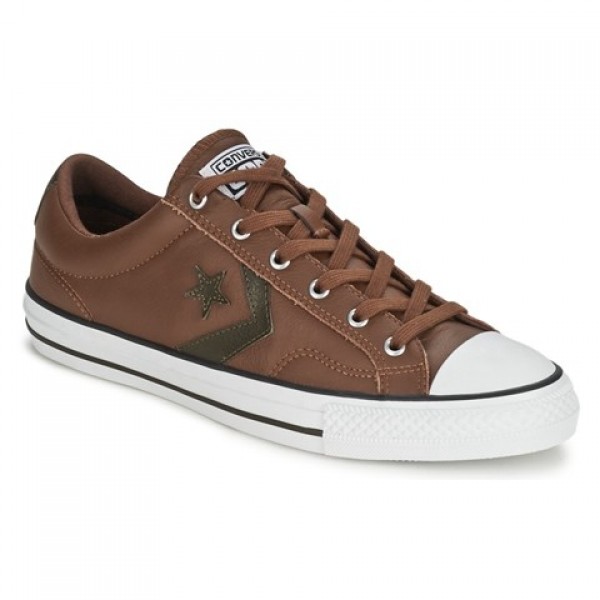 Converse Star Player Leather Ox Chocolate Kaki Women's Shoes