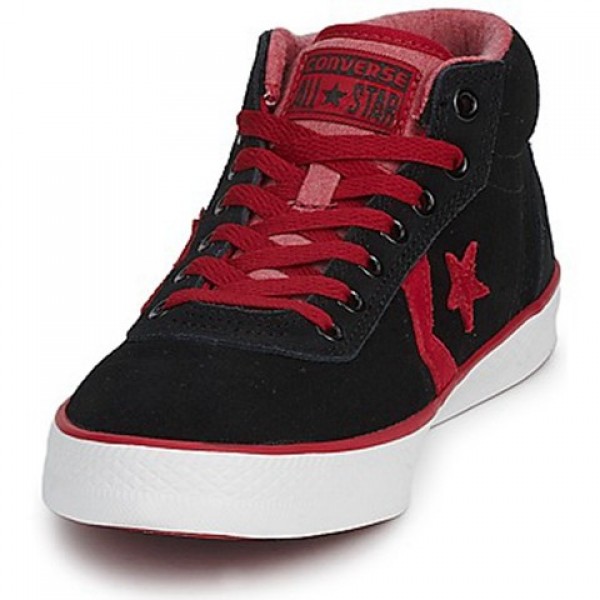 Converse Wells Leather Mid Black Red Men's Shoes