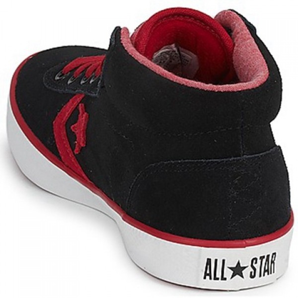 Converse Wells Leather Mid Black Red Men's Shoes