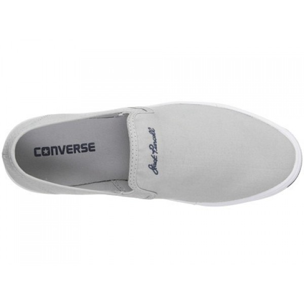 Converse Jack Purcell Jeffrey Slip Oyster Gray White Men's Shoes