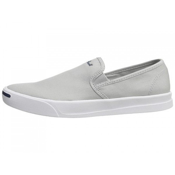 Converse Jack Purcell Jeffrey Slip Oyster Gray White Men's Shoes