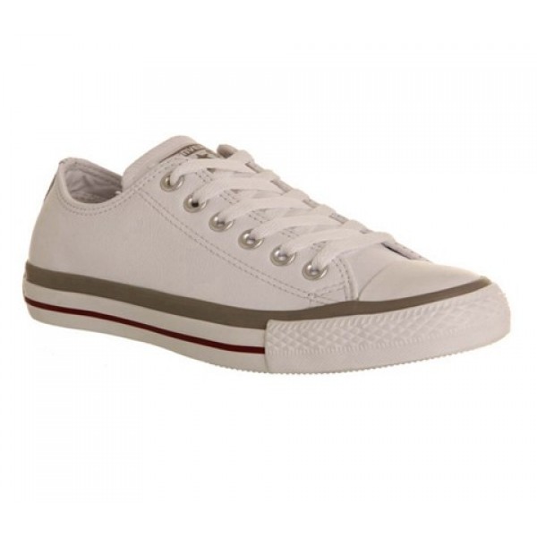 Converse All Star Low Leather White Grey Garnet Exclusive Women's Shoes