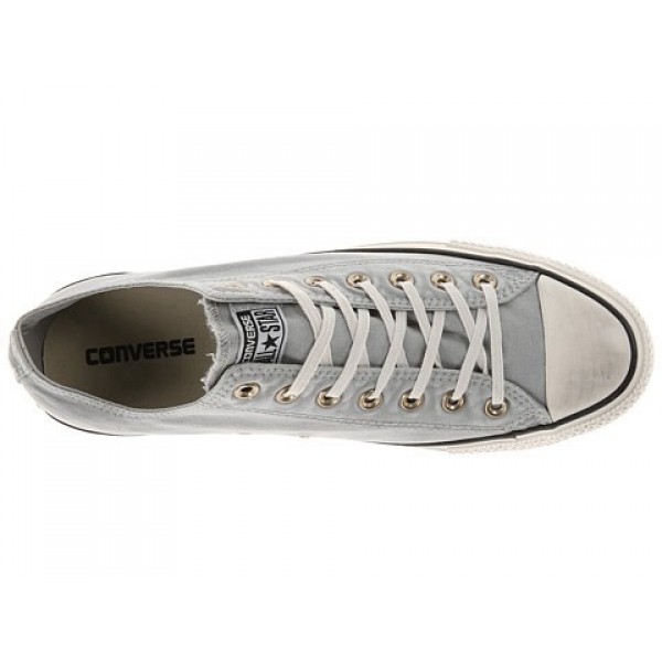 Converse Chuck Taylor All Star Washed Canvas Ox Oyster Gray Men's Shoes