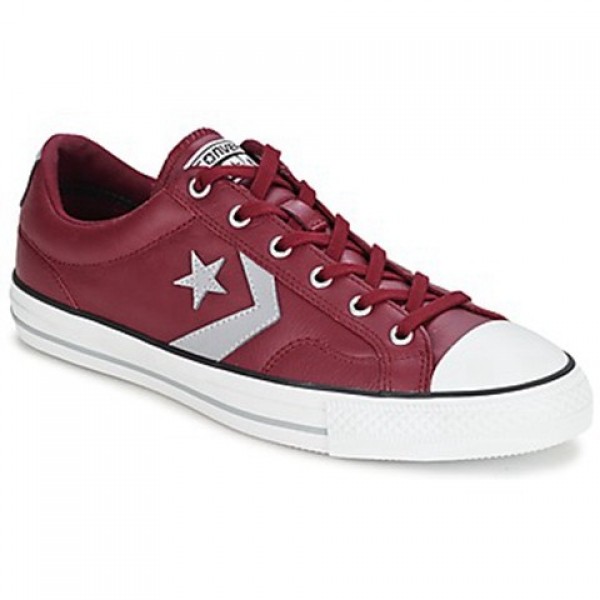 Converse Star Player Leather Ox Bordeaux Grey Men's Shoes