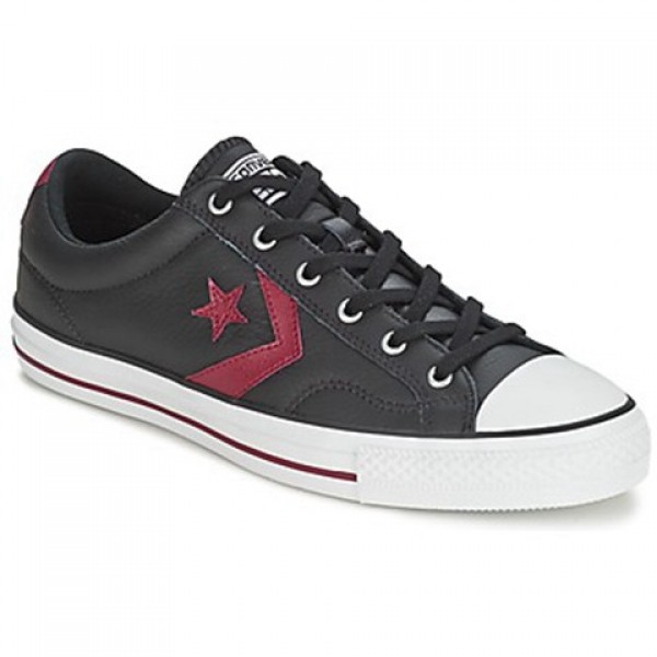 Converse Star Player Leather Ox Black Bordeaux Men's Shoes
