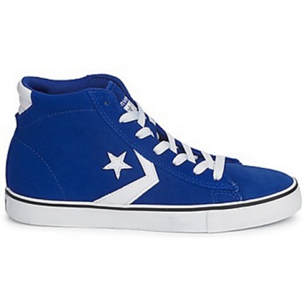 Converse Pro Leather Suede Mid Blue Dark White Wom...